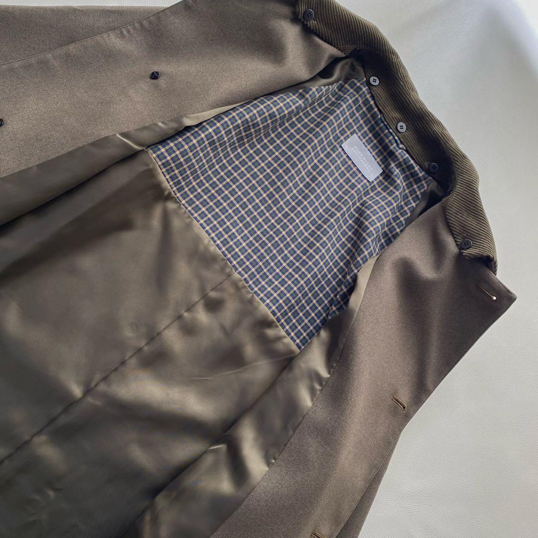 【美品/FUDGE系】マッキントッシュフィロソフィ 襟コーデュロイコート カーキ