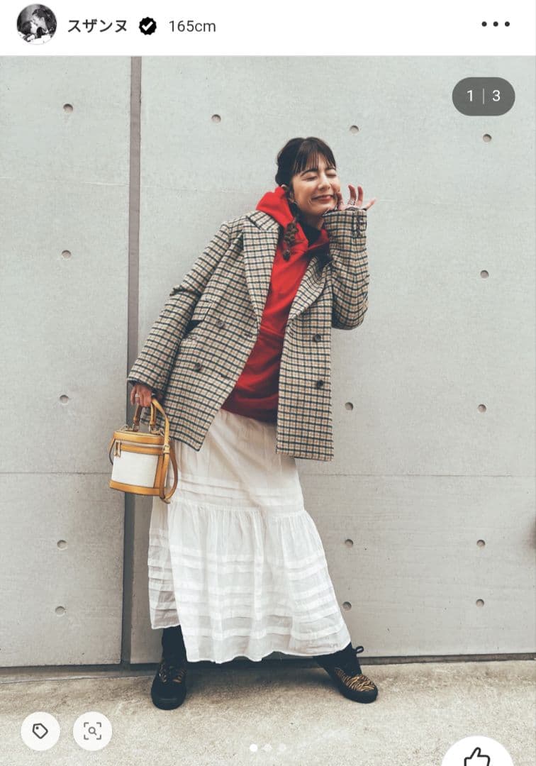 Ameri　CHECK ECO WOOL BIG JACKET