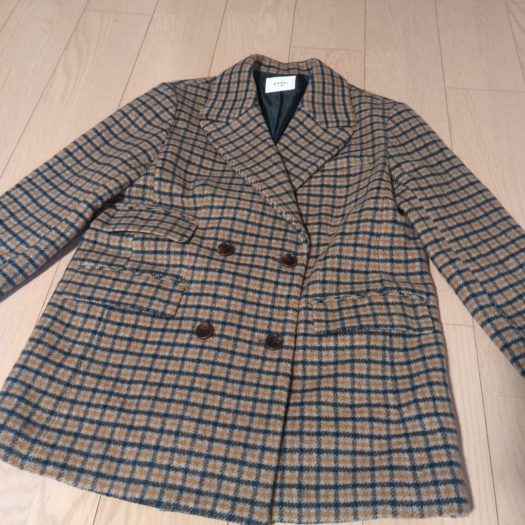 Ameri　CHECK ECO WOOL BIG JACKET