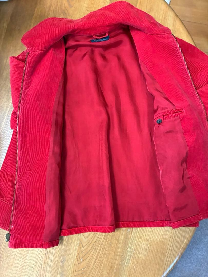 レア　　ラルフローレン　レッド コーデュロイ ジップアップジャケット