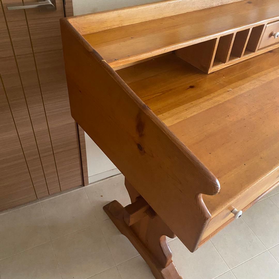 北欧　カントリー　アンティーク　デスク　机　作業台　フレンチカントリー　パイン材