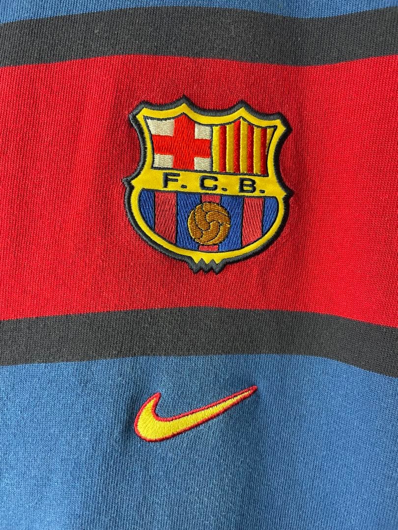 90s NIKE ナイキ　ヴィンテージ FCバルセロナ ラガーシャツ　長袖シャツ