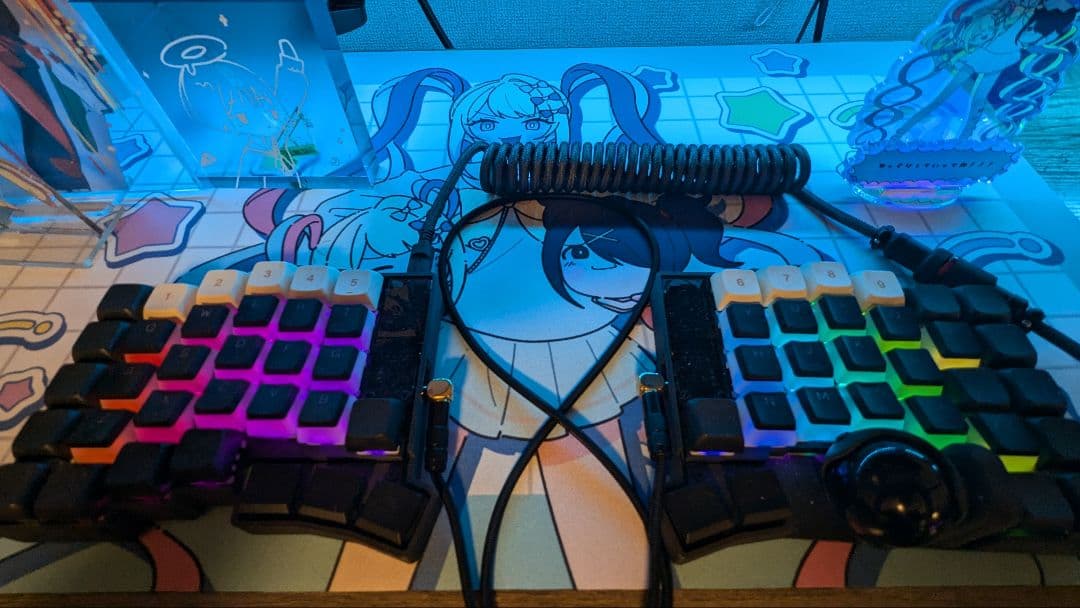 【Keyball61】テンティングスタンド&コイルケーブル付き フルセット