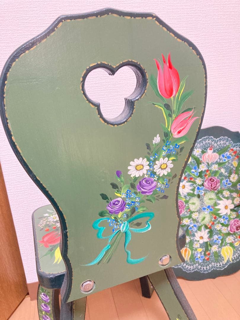 【気まぐれ価格‼️】トールペイント 飾り台 サイドテーブル 壁掛け