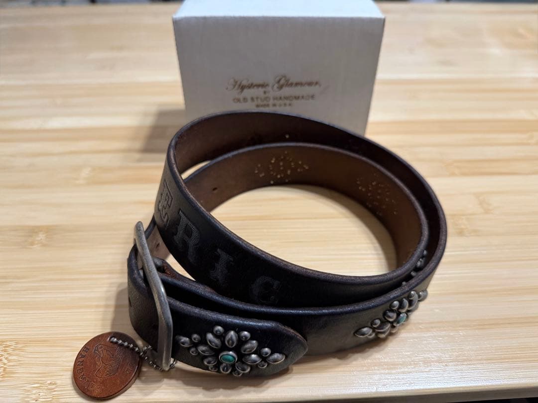 ヒステリックグラマーx オールドスタッズ⭐️ブラック 茶芯⭐️ターコイズストーン⭐️M