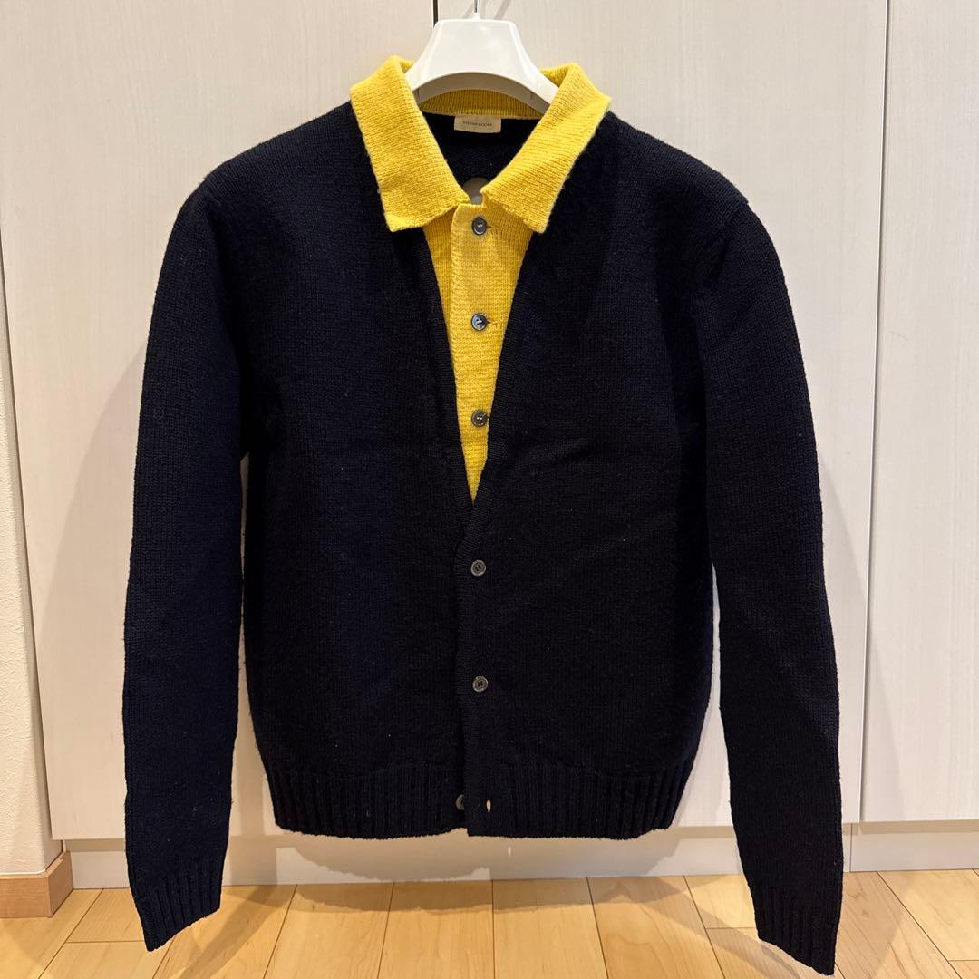 STEFAN COOKE ネイビー/イエロー カーディガン