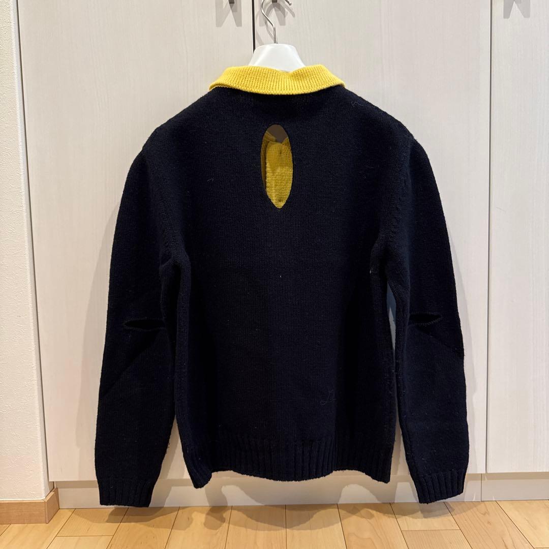 STEFAN COOKE ネイビー/イエロー カーディガン