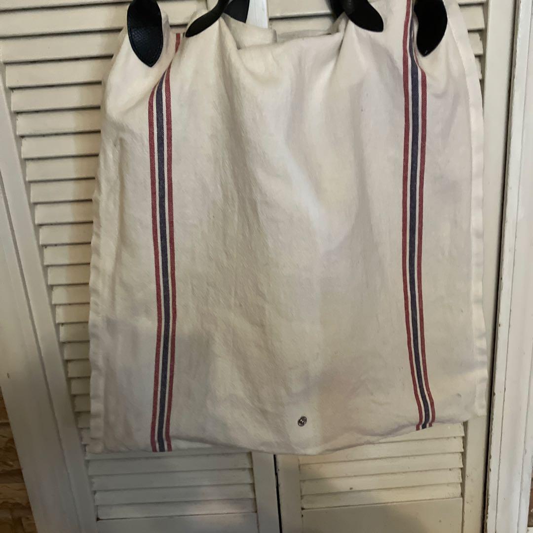 ストライプトートバッグ ホワイト