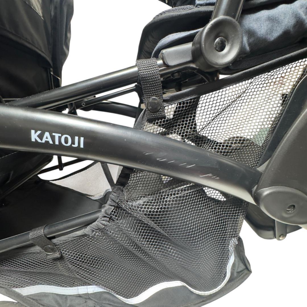 美品　KATOJI カトージ 2人でゴーDX 2人乗りベビーカー レインカバー付