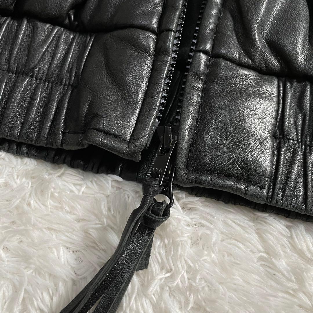 Armani Jeans レザージャケット フーディー パーカー シープスキン