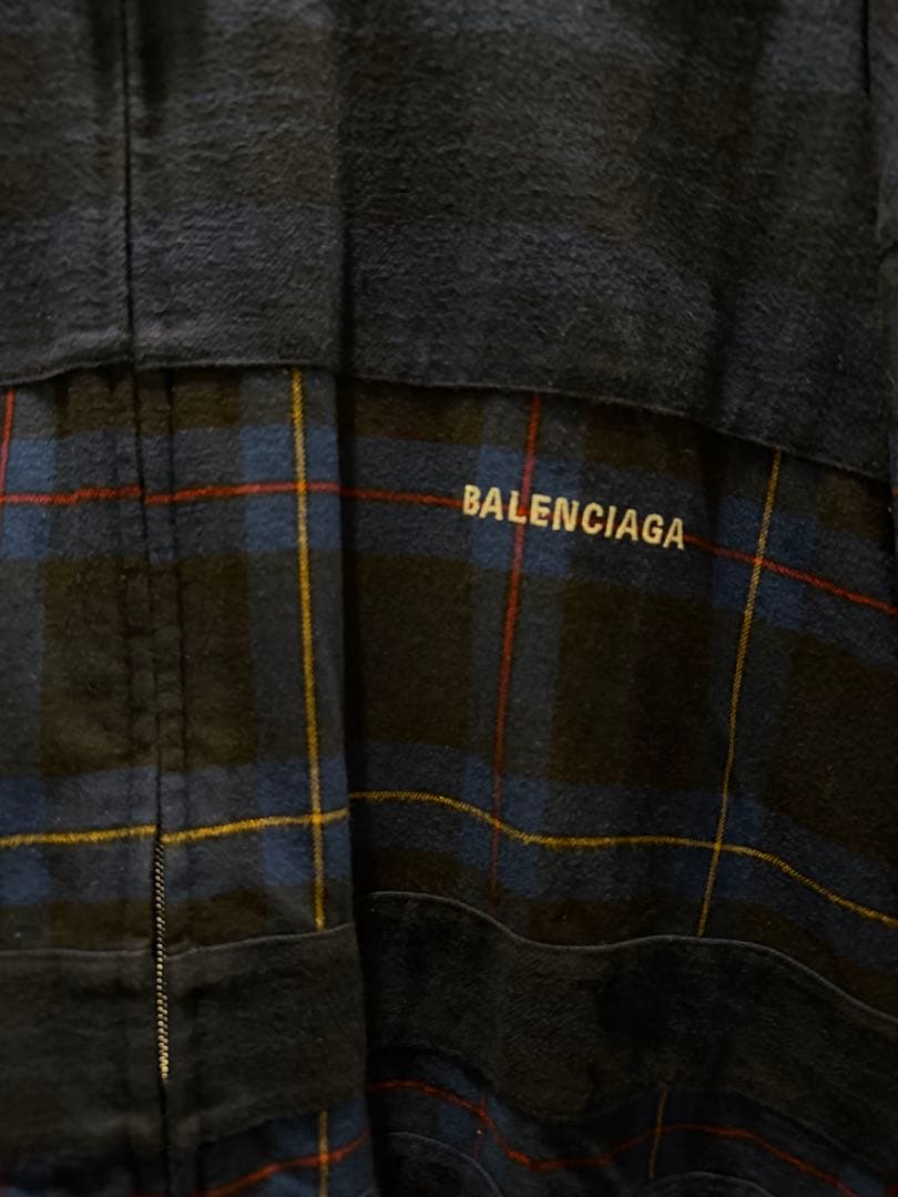 Balenciaga ブルーチェック　フランネルジャケット 44