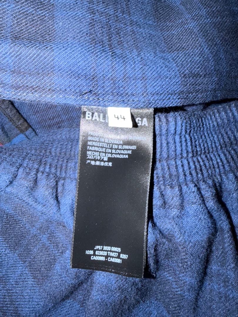 Balenciaga ブルーチェック　フランネルジャケット 44