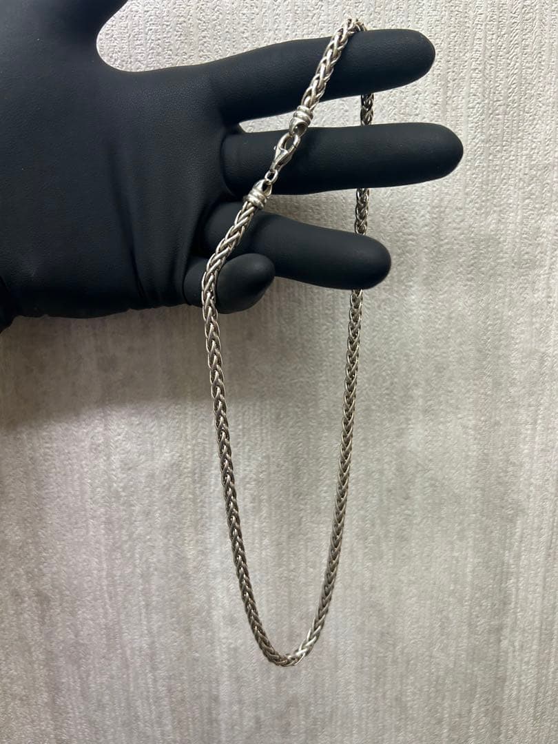 シルバー925 ネックレス　チェーンネックレス　編み込み　シルバーネックレス