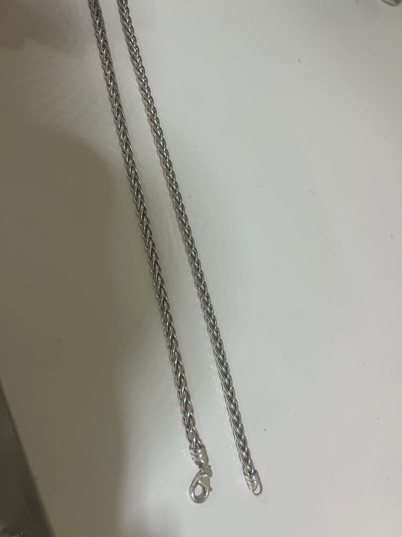 シルバー925 ネックレス　チェーンネックレス　編み込み　シルバーネックレス