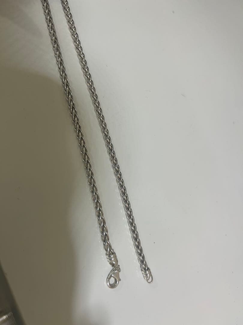 シルバー925 ネックレス　チェーンネックレス　編み込み　シルバーネックレス