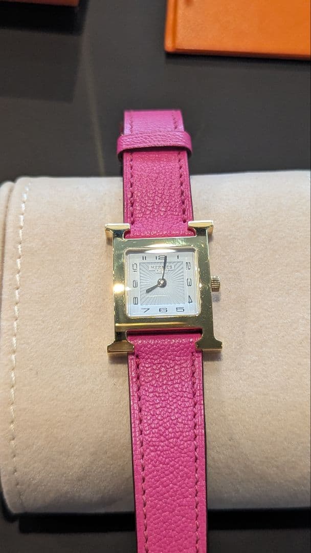 【限定品】HERMES エルメス 時計 Hウォッチ ピンクベルト