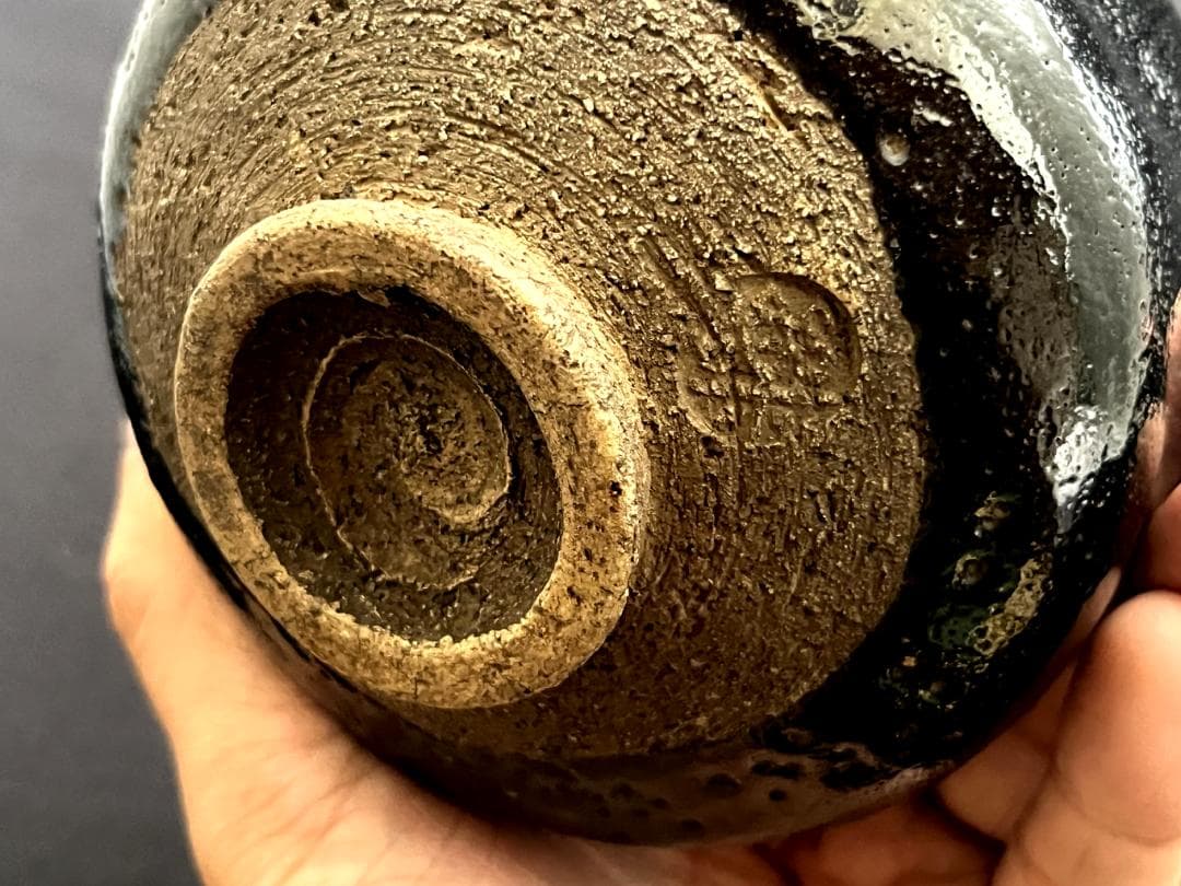 茶碗■古黒楽抹茶碗 江戸期 古美術 お茶道具 アンティーク 時代物 骨董品 ■