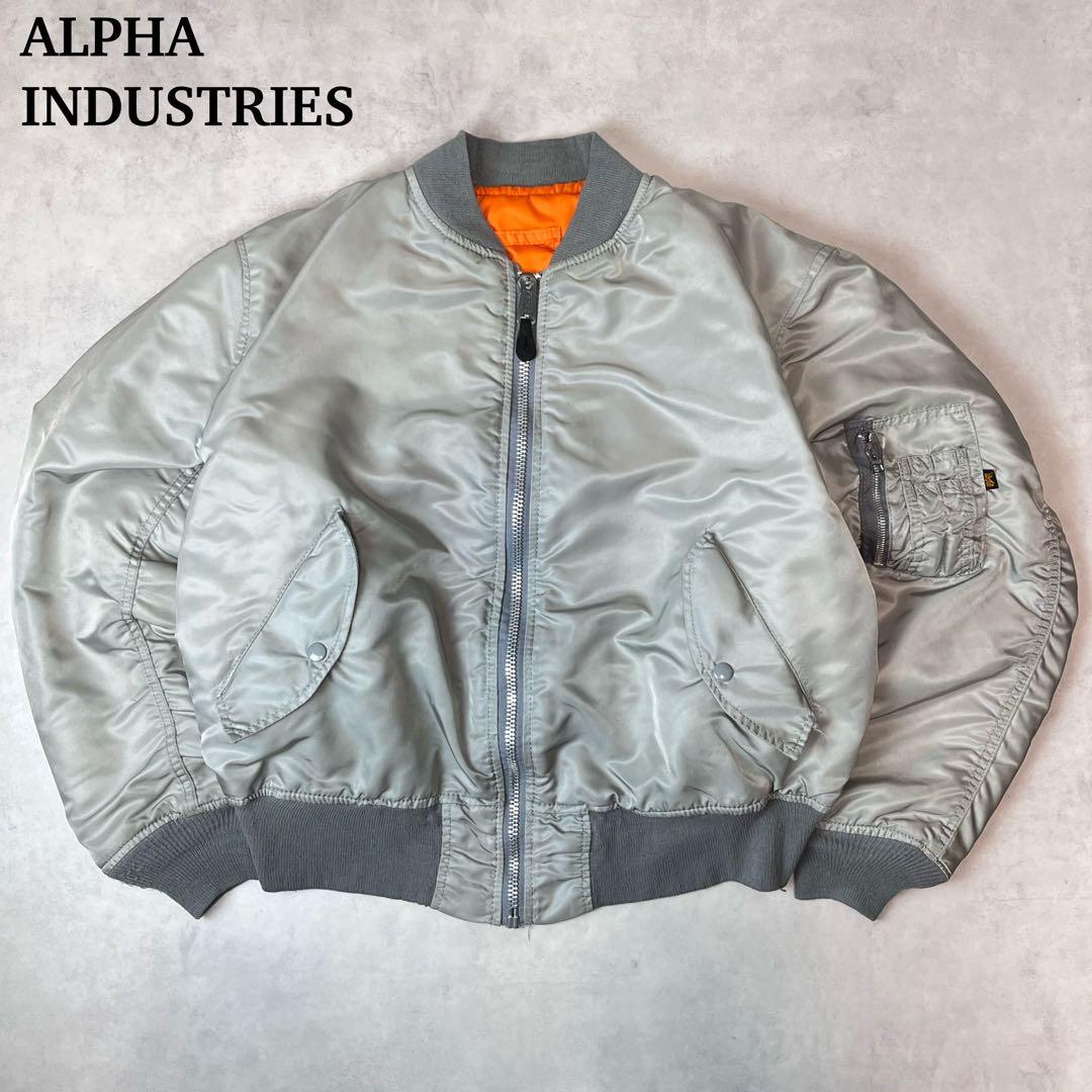 ALPHA INDUSTRIES フライトジャケット USA製 シルバー XL