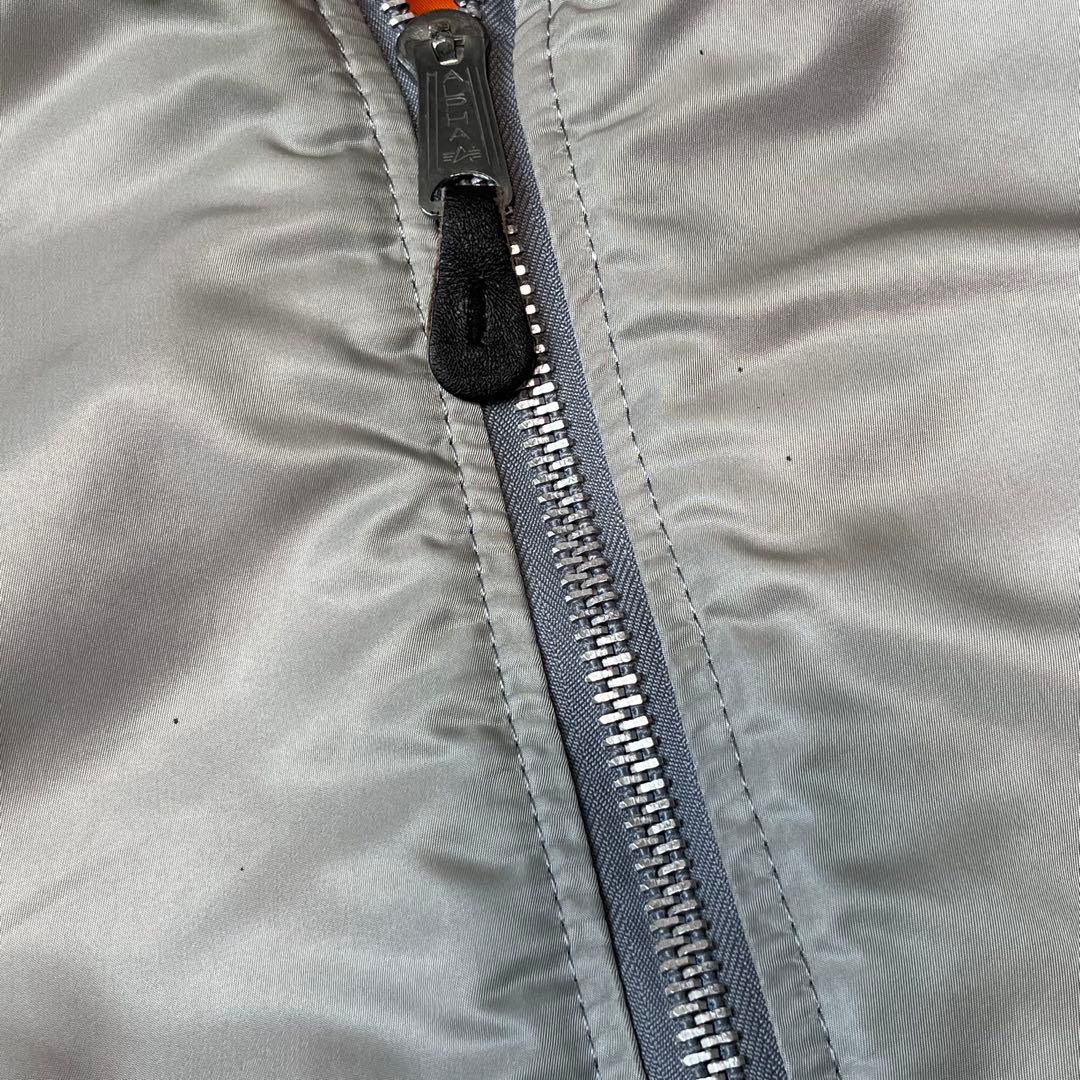 ALPHA INDUSTRIES フライトジャケット USA製 シルバー XL