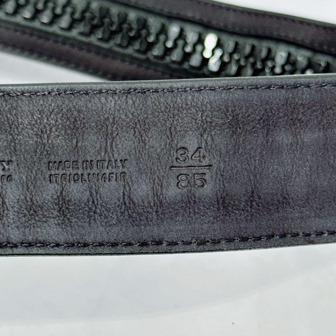BURBERRY バーバリー ファスナーベルト 黒 革巻きバックル ヴィンテージ