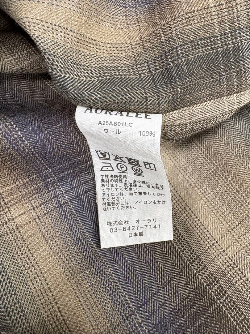AURALEE SUPER LIGHT WOOL CHECK SHIRTサイズ5
