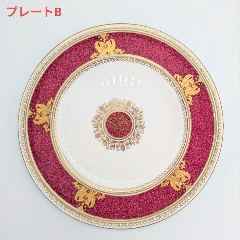 【最高級】ウェッジウッド　コロンビア パウダールビー　20.5cmプレート２枚