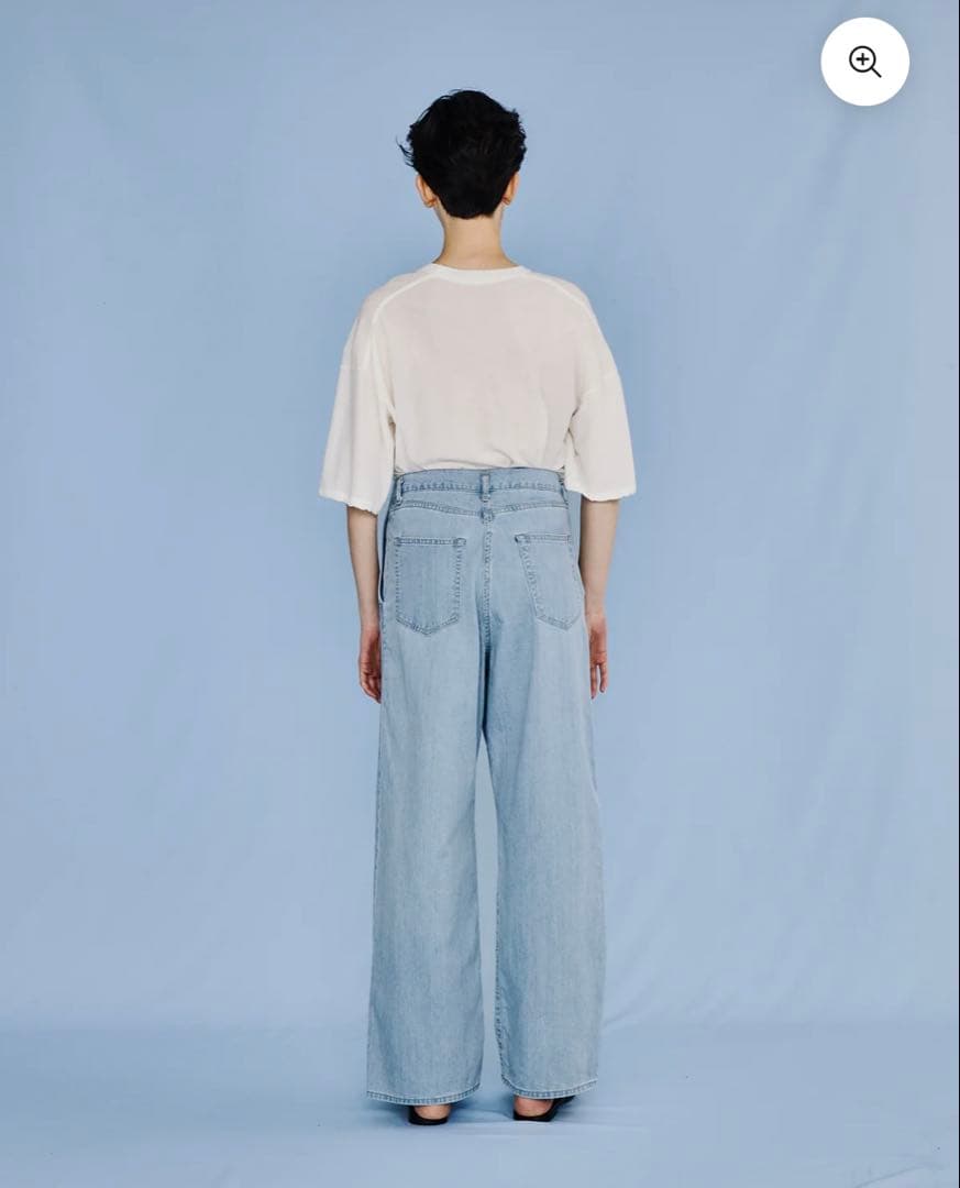 TICCA ライトデニムタックワイドパンツ　ライトブルー　size①