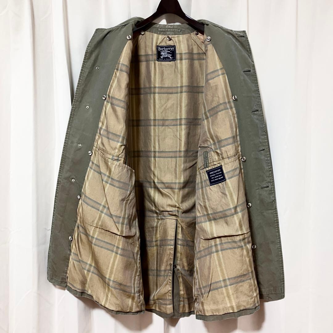 バーバリー 玉虫色 一枚袖 ステンカラーコート ライナー C100