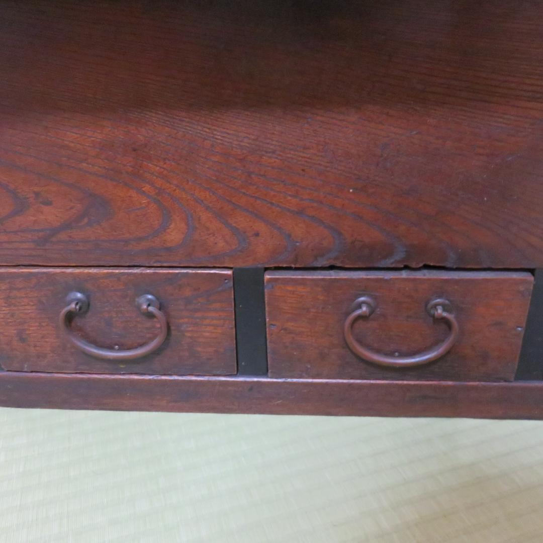 長火鉢 天板ガラス カスタム 蓋つき テーブル ディスプレイテーブル