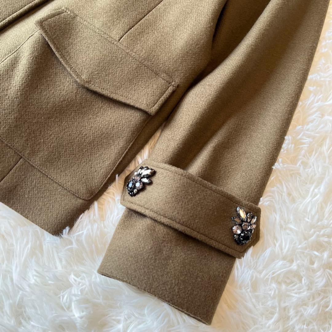 美品✨ANAYI 近年 ショートコート ブルゾン ジャケット ウール ビジュー