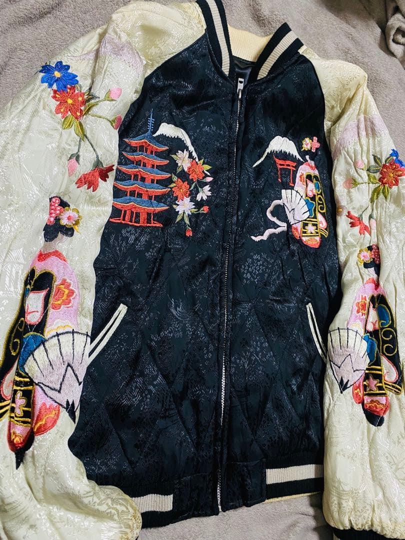 日本 SCRIPT super 限定 スカジャン 虎芸者 2面使う Unisex