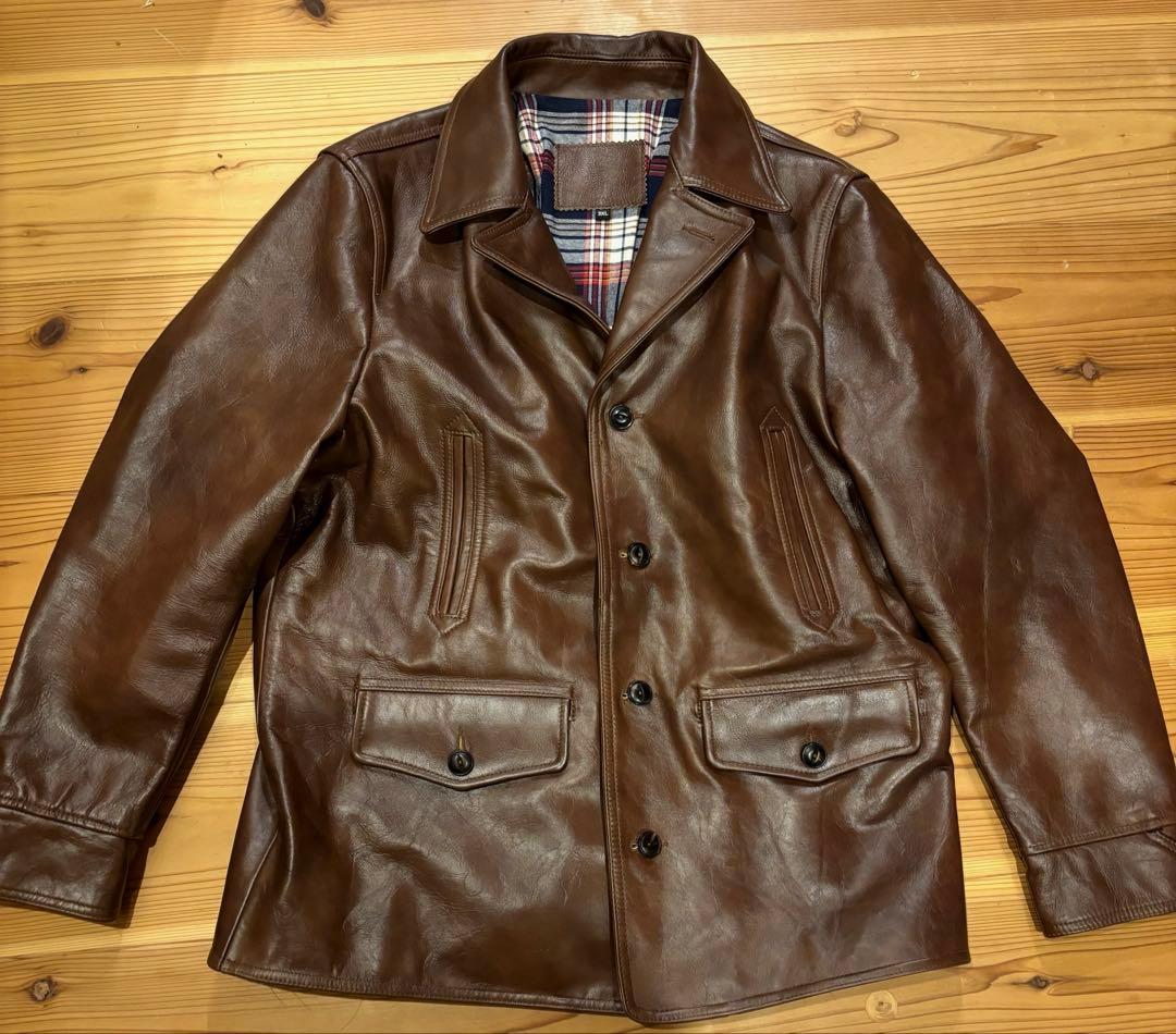 m*o様 復刻　1930s レザーカーコート XL ホースハイド　馬革