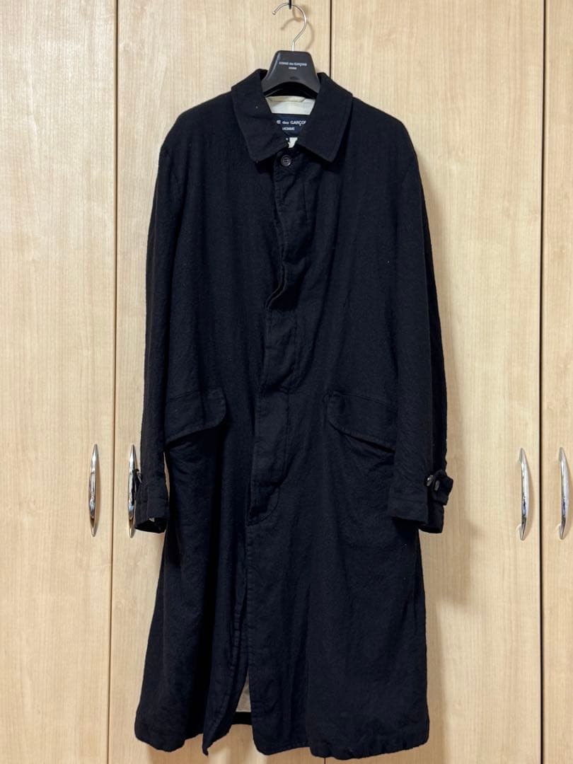コムデギャルソンオム 縮絨バルマカーンコート ブラック Sサイズ
