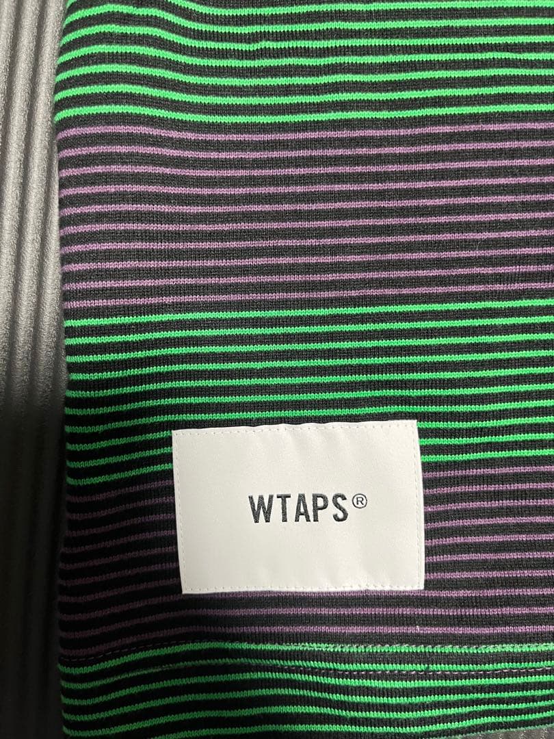 WTAPS ストライプ長袖カットソー　緑　紫　L 新品未使用