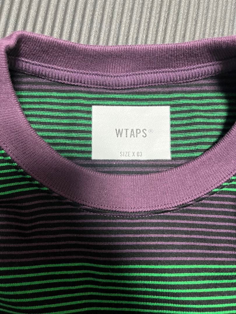 WTAPS ストライプ長袖カットソー　緑　紫　L 新品未使用