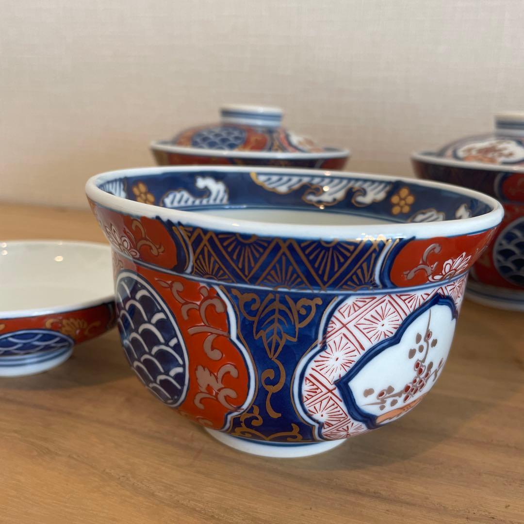 希少　有田焼　藤太郎窯　雑煮碗揃　5客　蓋付き丼ぶり