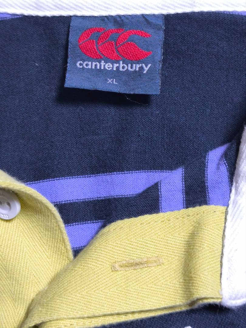 カンタベリー 長袖 ラガーシャツ XL 美品 ブルーパープル GOLDWIN製