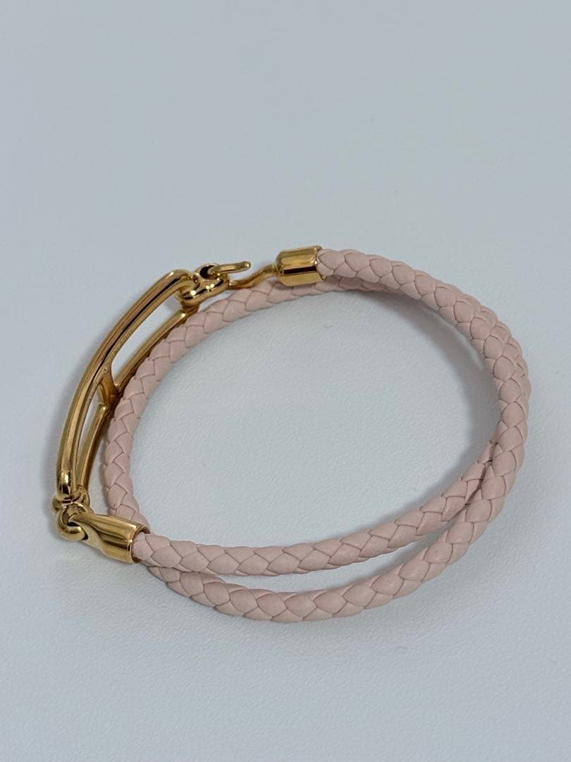 エルメス　編み込みレザーブレスレット