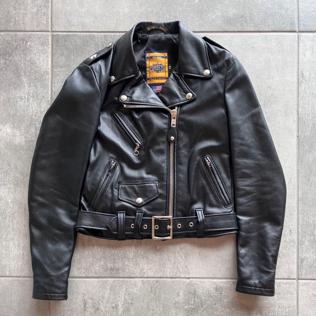 SCHOTT Perfecto ブラック レザージャケット XS