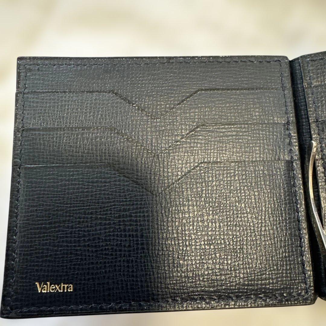 Valestra ヴァレクストラネイビーレザー マネークリップ