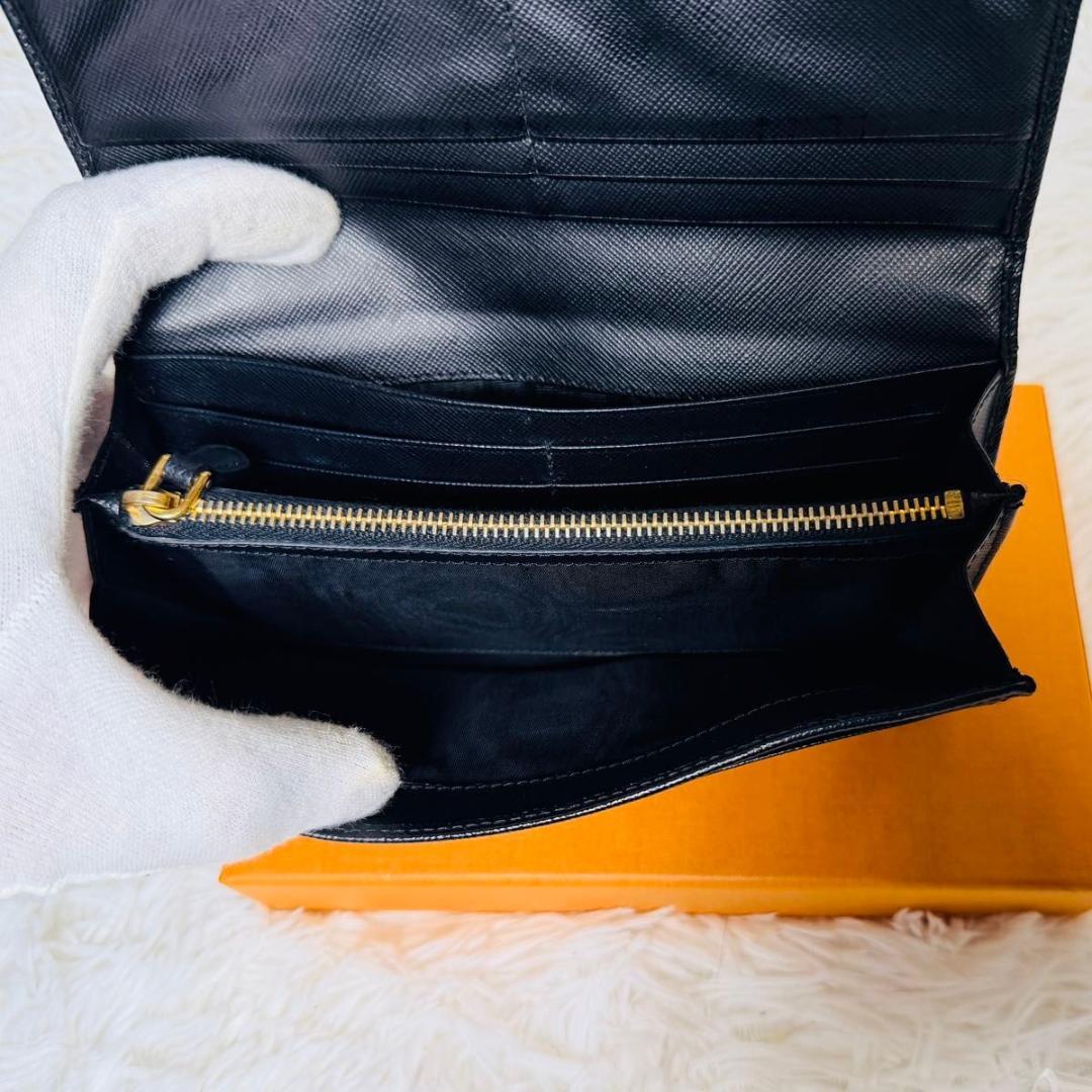 【セール中】PRADA サフィアーノレザー長財布 プラダ ブラック 2つ折り財布