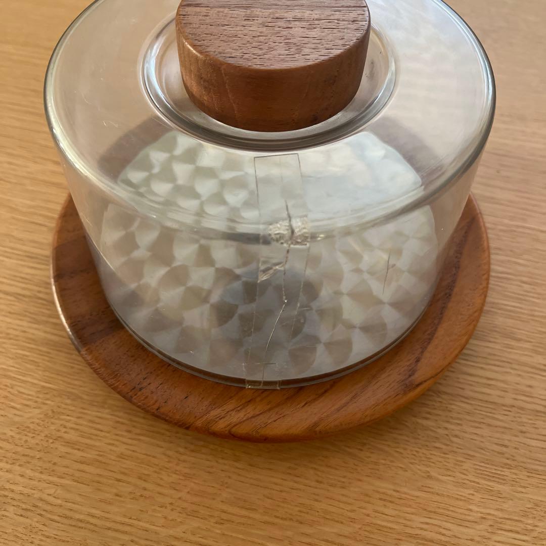 アクリルと木製のケーキドーム　北欧