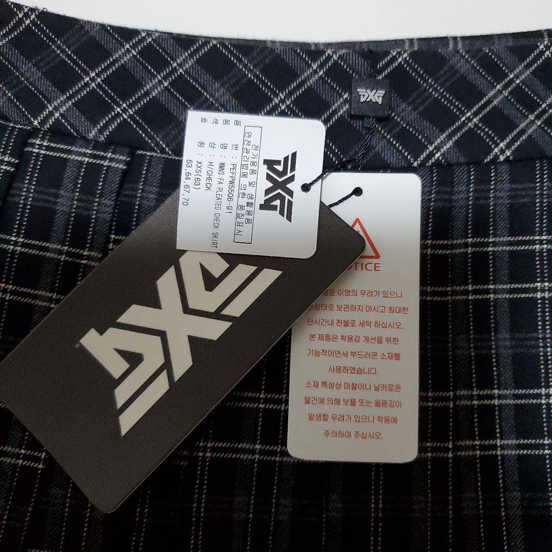 815　韓国PXG ブラック チェック プリーツスカート 新品