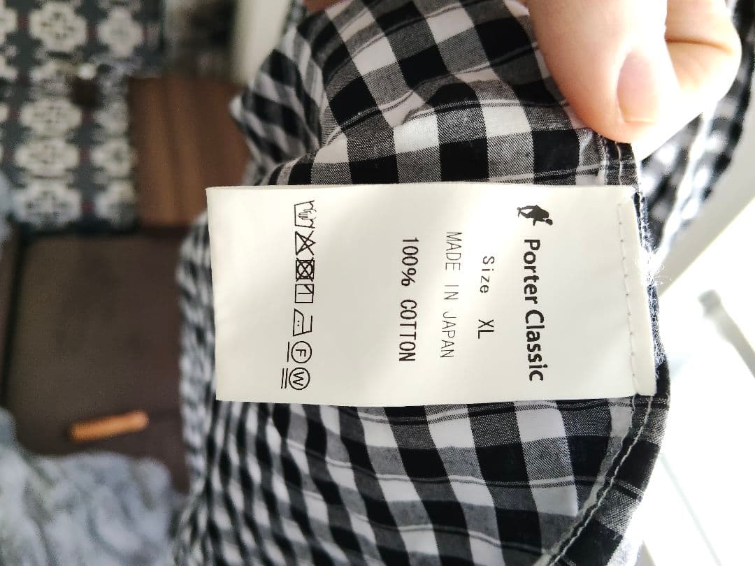 Porter Classic ロールアップシャツ ギンガム ポータークラシック