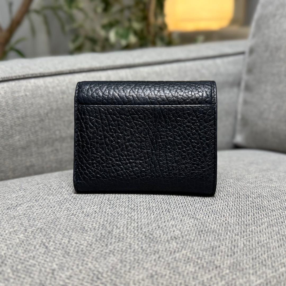 メゾン マルジェラ 4ステッチ コンパクトウォレット ブラック ユニセックス