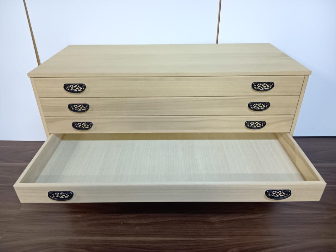 桐たんす　６段　桐天然木・桐化粧合板　とのこ仕上げ　衣装ケース　収納　着物