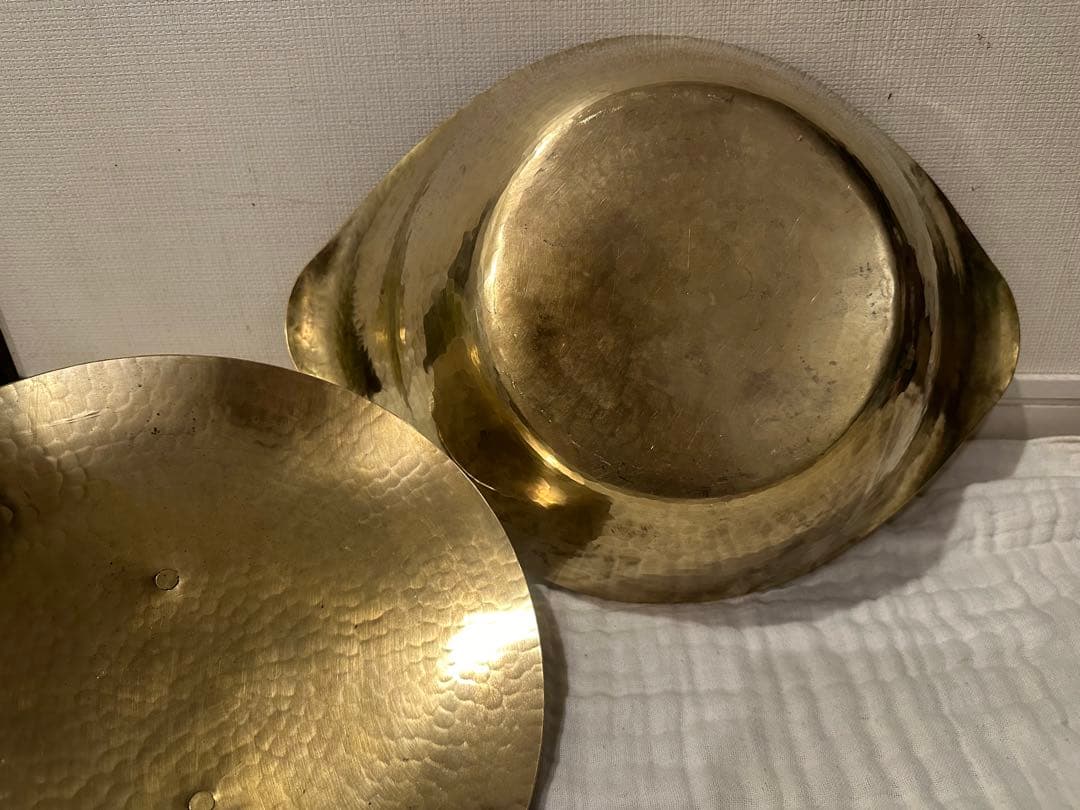有次 よせ鍋 鍋 真鍮 おたま れんげ 中古品