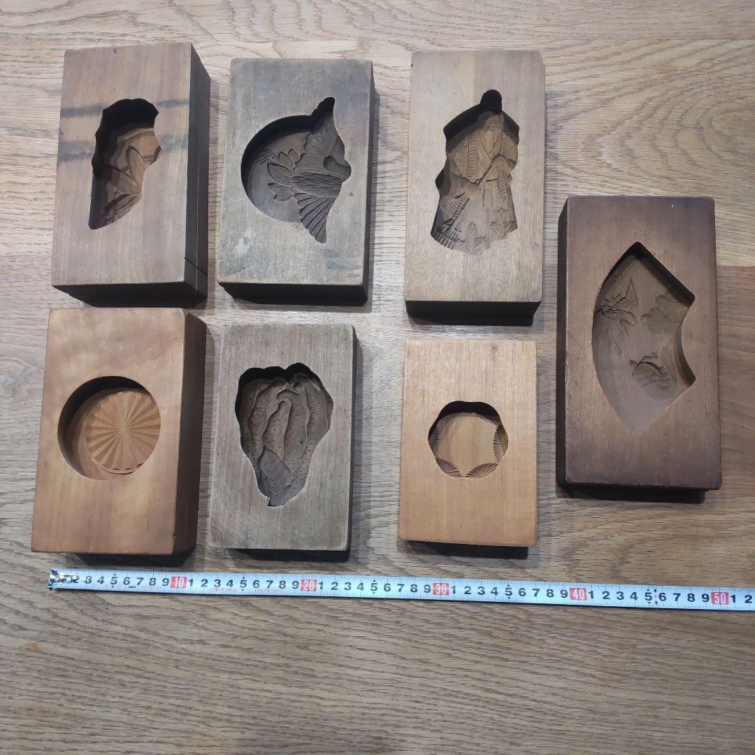 和菓子製作用木製型 7点セット