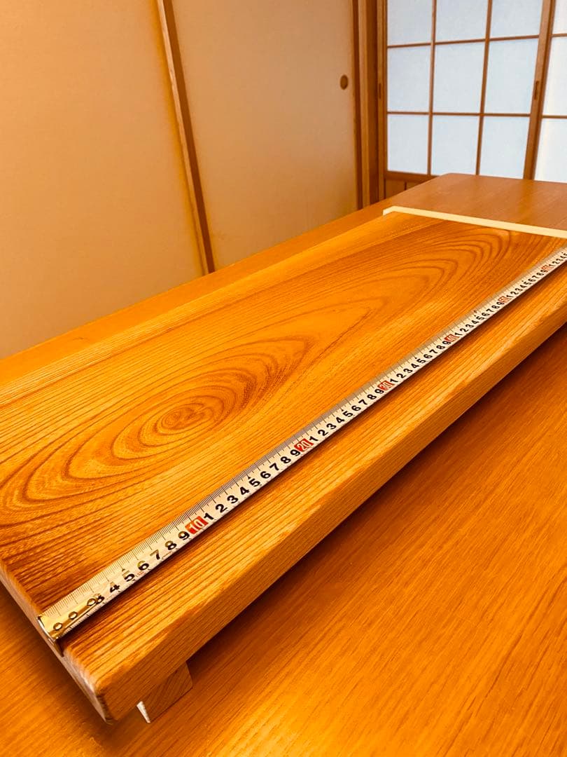 【セール】ケヤキの大きなまな板(ゲタ付き)サンダー面取り加工済み
