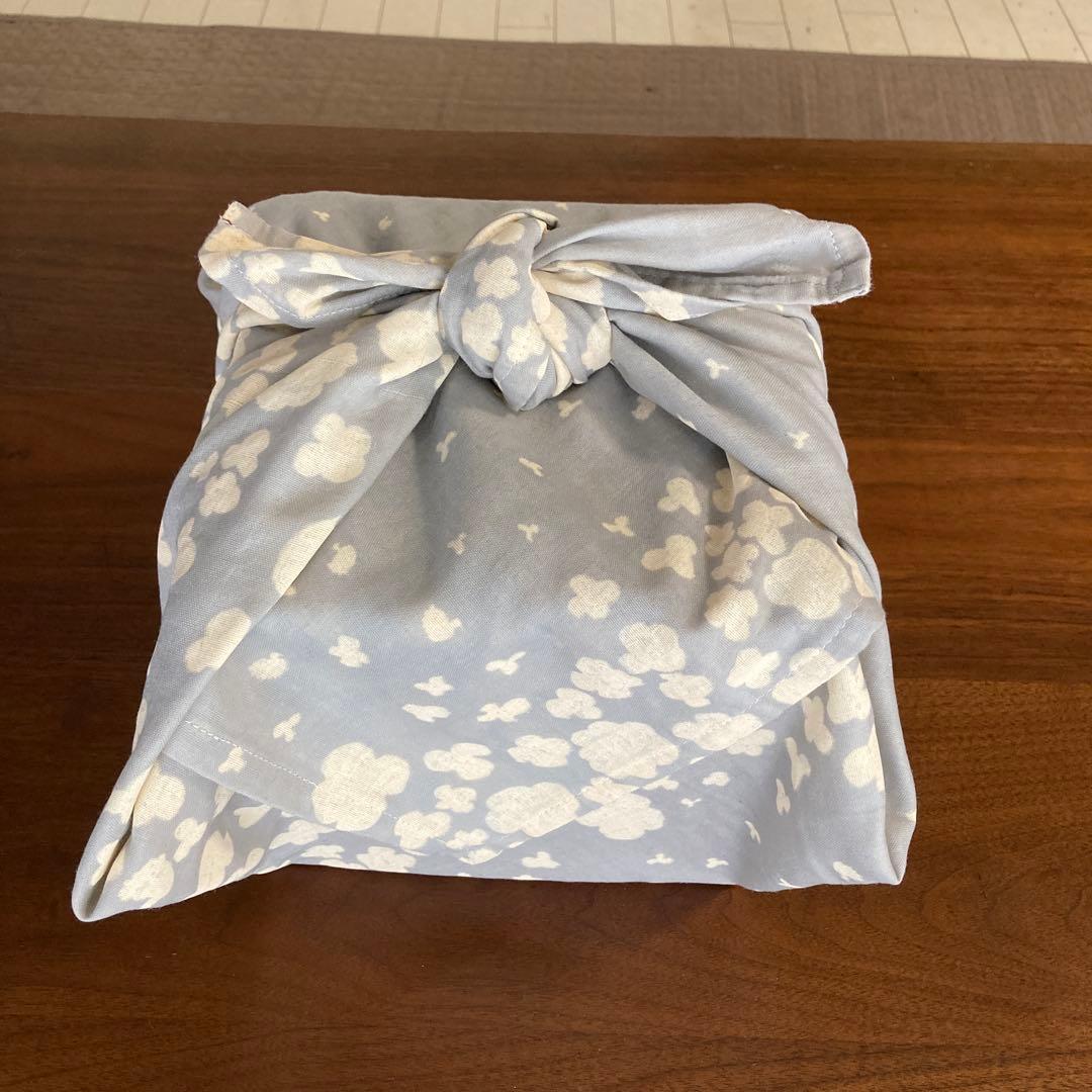 松屋漆器店　白木三段重箱6寸　仕切り4 小皿9お包み風呂敷付き　おせち遠足